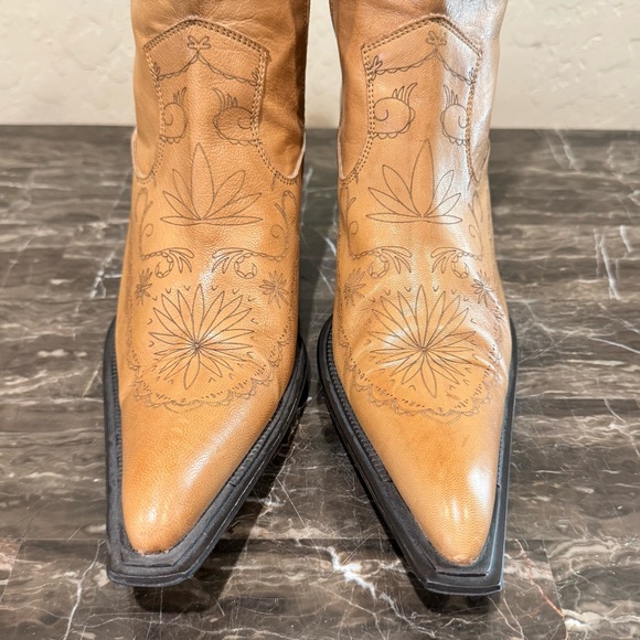Vintage Colin Stuart Floral Embossed Leather Western Boots - Picture 8 of 15